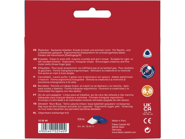 Waskrijt Faber- Castell Jumbo GRIP doos 12 stuks