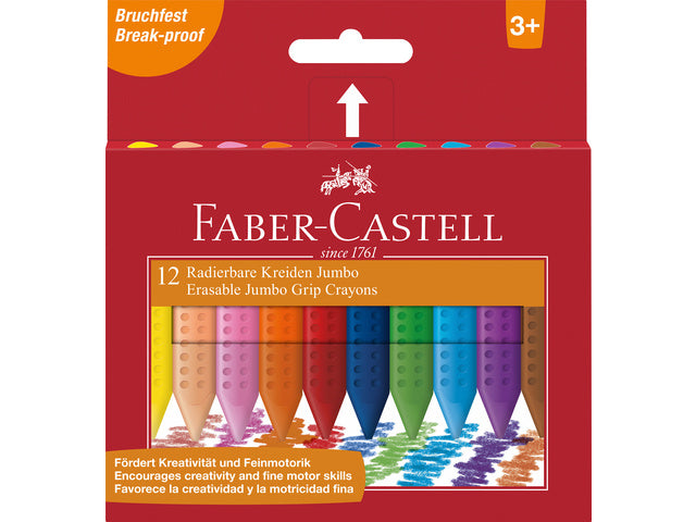 Waskrijt Faber- Castell Jumbo GRIP doos 12 stuks