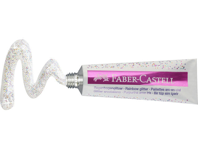 Waterverfdoos Faber-Castell Connector 12 kleuren + 1 tube regenboog glitter en unicorn stickers