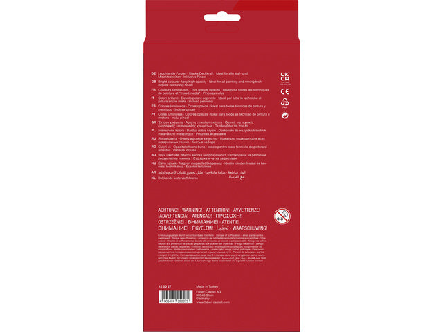 Waterverfdoos Faber-Castell 21 kleuren (diameter 24cm) incl. penseel