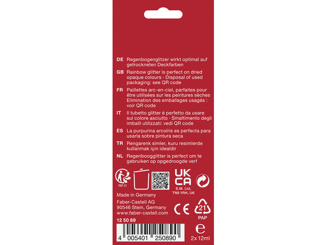 Glitter Faber-Castell Regenboog 2x12ml