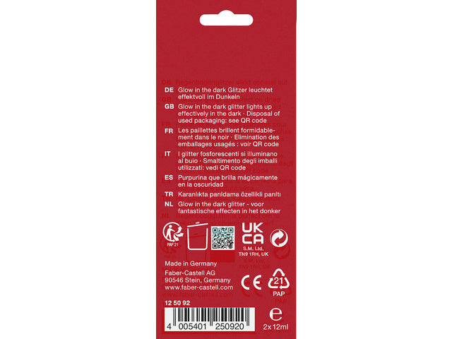 Glitter Faber-Castell Glow in the dark glitter 2x12ml