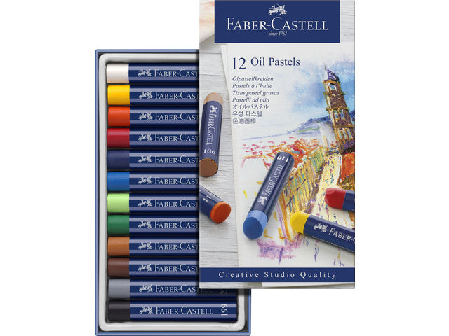 Oliepastels Faber-Castell Creative Studio-Etui mit 12 Stück