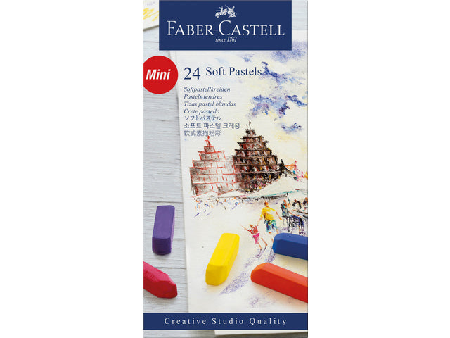Pastelkrijt Faber-Castell halve lengte etui à 24 stuks
