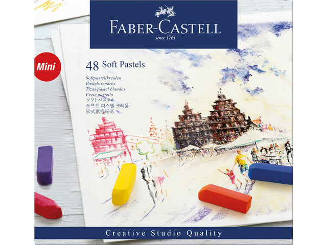 Pastelkrijt Faber-Castell halve lengte etui à 48 stuks