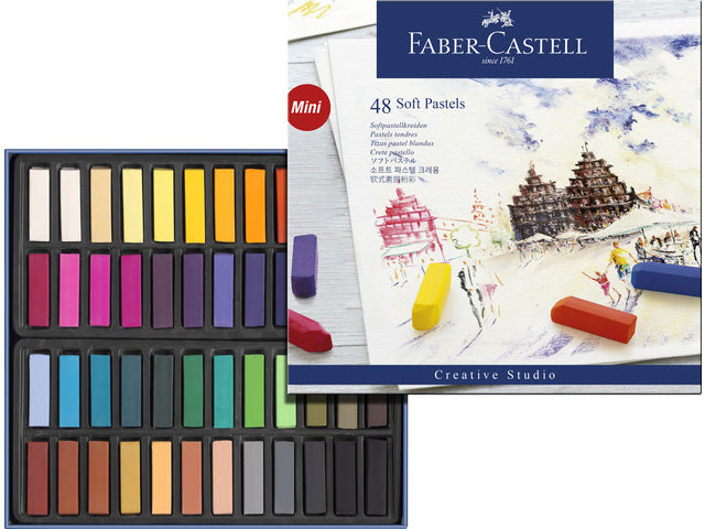 Pastelkrijt Faber-Castell halve lengte etui à 48 stuks
