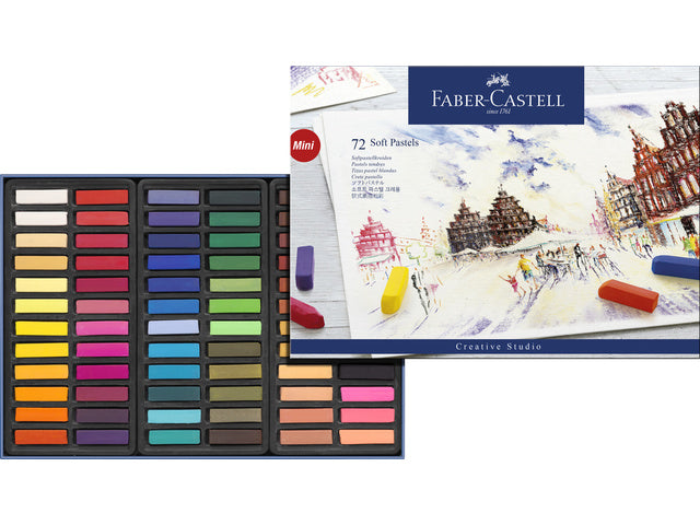 Pastelkrijt Faber-Castell halve lengte etui à 72 stuks