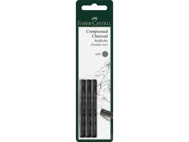 Houtskool Faber-Castell Pitt Monochroom geperst S 3 st. blaar
