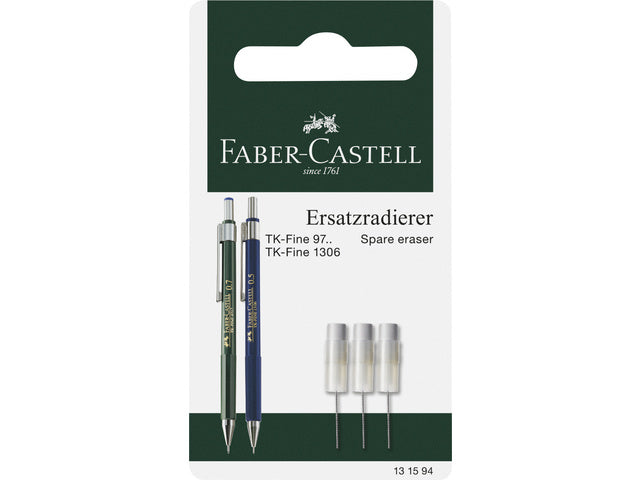 Reservegum Faber-Castell met reinigingsnaald set a 3 stuks