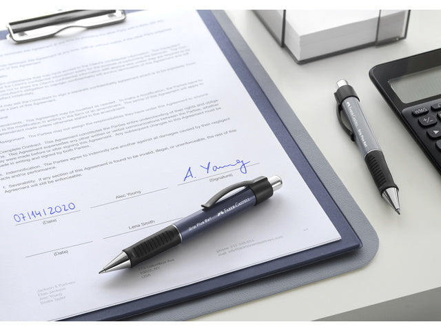 Balpen Faber-Castell Grip plus Stahlgrijs