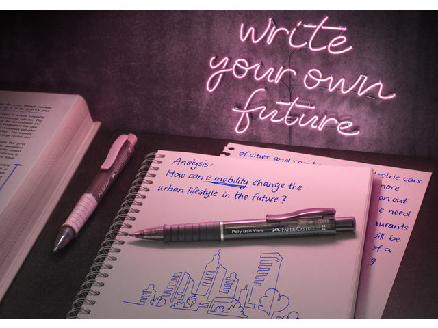 Balpen Faber-Castell Polyball View Rosenschatten