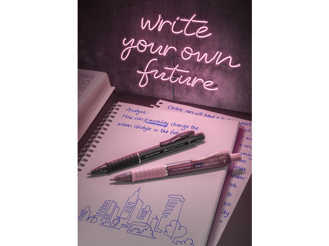 Balpen Faber-Castell Polyball View Rosenschatten