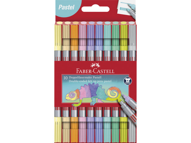 Viltstift Faber-Castell Duo 10 stuks pastel