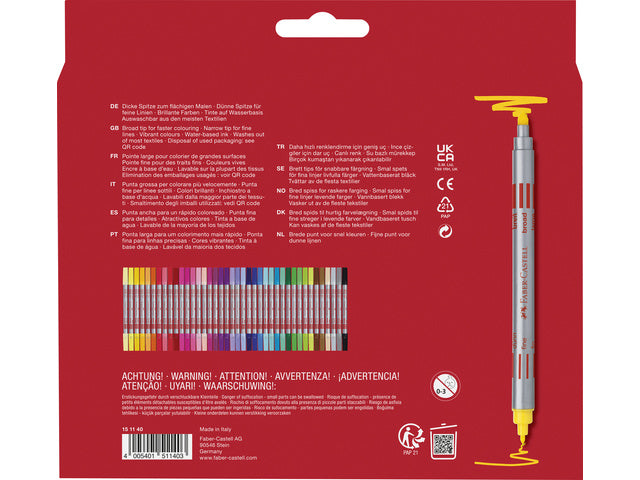 Viltstift Faber-Castell Duo 40 stuks