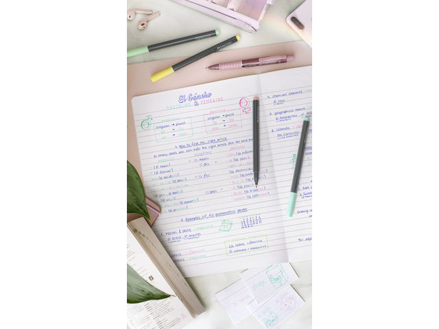 Fineliner Faber-Castell Grip 0,4mm etui 5 stuks pastel assorti