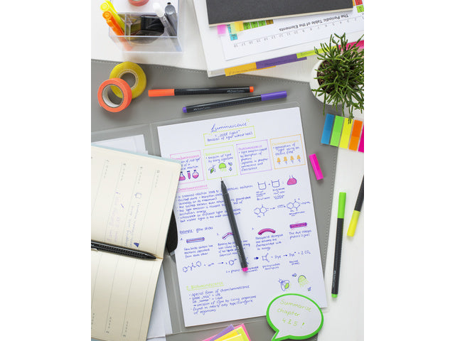 Fineliner Faber-Castell Grip 0,4mm etui 5 stuks neon assorti