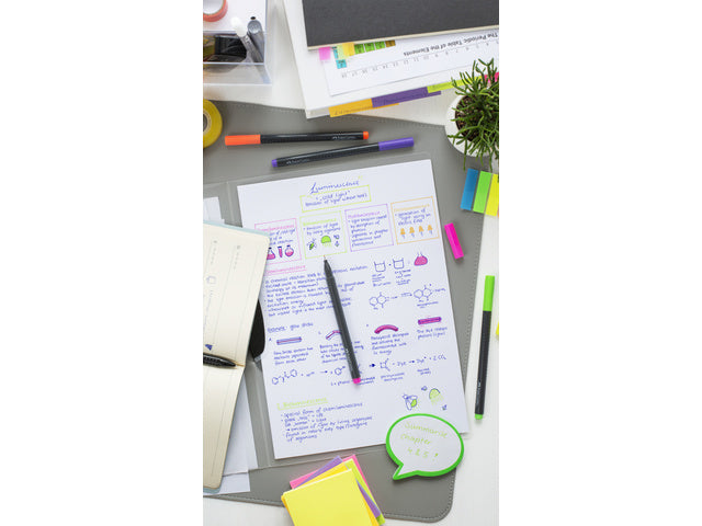 Fineliner Faber-Castell Grip 0,4mm etui 5 stuks neon assorti