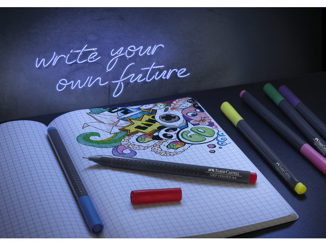 Fineliner Faber-Castell Grip 0,4mm etui 30 stuks pastel, neon, basic ass.