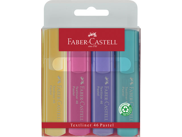 tekstmarker Faber-Castell 1546 etui met 4 stuks assorti