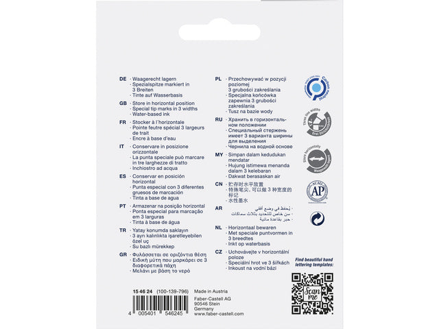 Tekstmarker Faber-Castell metallic etui 4 delig