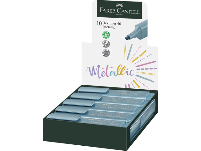 Tekstmarker Faber-Castell 46 metallic blauw
