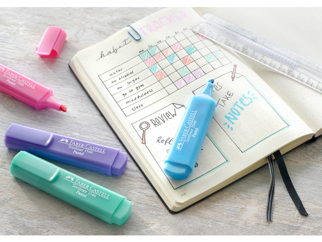tekstmarker Faber-Castell 1546 etui met 8 stuks assorti pastel