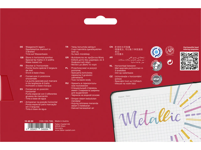 Tekstmarker Faber-Castell 46 Metallic set 8 stuks