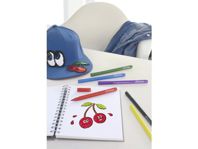 Viltstiften Faber-Castell Grip 30x sort. Kleuren