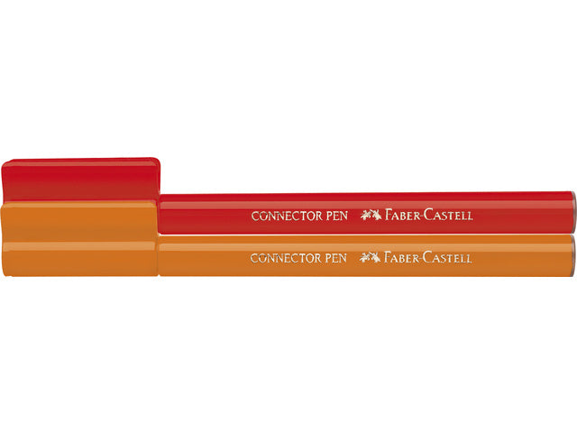 viltstiften Faber-Castell Connector 33 stuks met 10 clips in 'vrachtwagen'