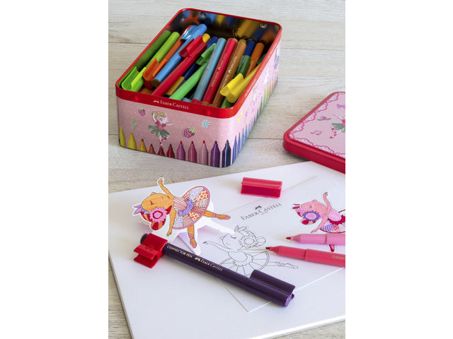 viltstift Faber-Castell Connector 33 stuks in ballerina blik