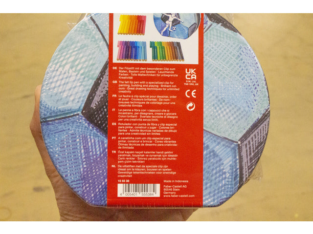 Viltstift Faber-Castell Connector koffer "voetbal" 33 stuks