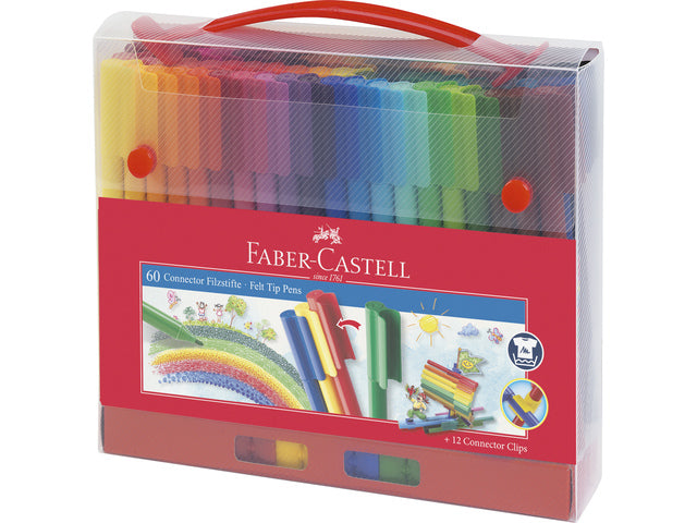 viltstiften Faber-Castell Connector koffer viltstiften 60 stuks