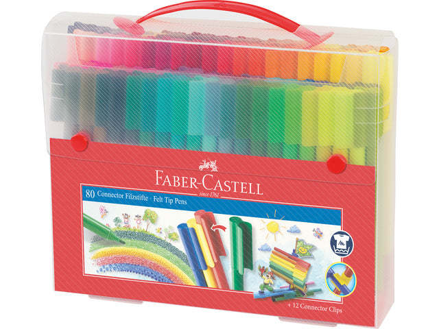 cadeauset Faber-Castell Connector koffer vilstiften 80 stuks
