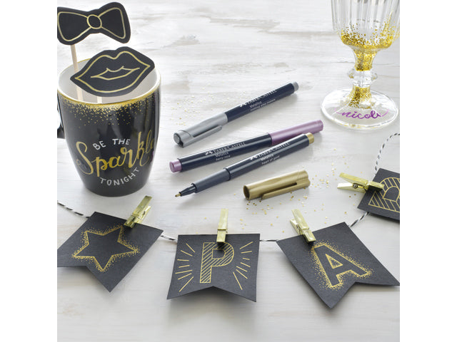 Marker Faber-Castell metallic kleur assorti lijnbreedte 1,5mm