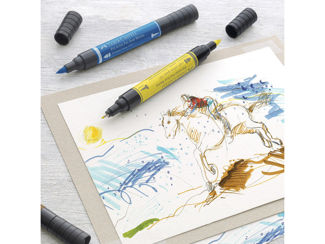 Tekenstift Faber-Castell Pitt Artist Pen Duo Marker, Etui mit 5 Stück