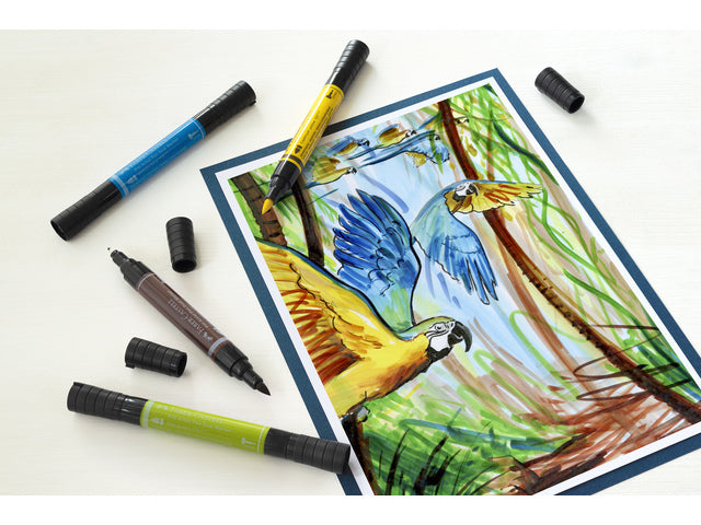 Tekenstift Faber-Castell Pitt Artist Pen Duo Marker, Etui mit 5 Stück