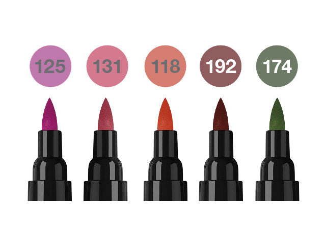 Tekenstift Faber-Castell Pitt Artist duo marker Flowers etui 5pcs color nrs: 118,125,131,174,192