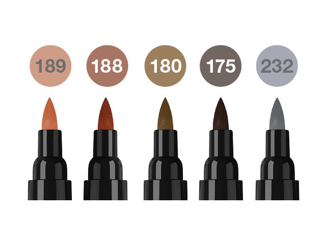 Tekenstift Faber-Castell Pitt Artist duo marker Portrait etui 5pcs color nrs: 175,180,188,189,232