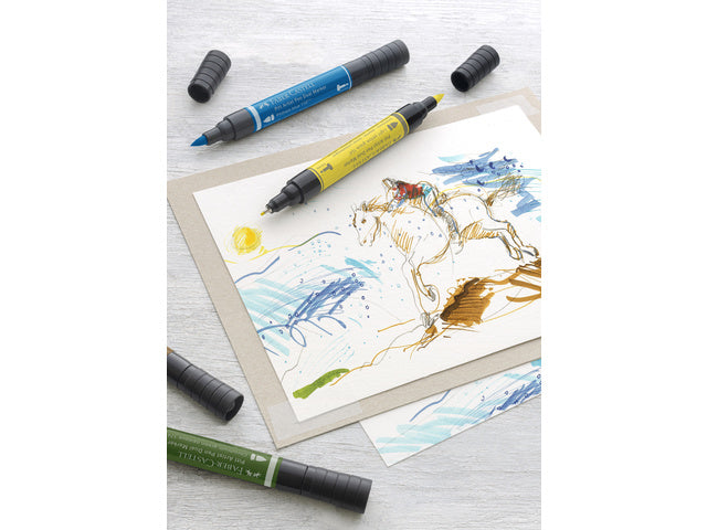 Tekenstift Faber-Castell Pitt Artist Pen duo marker 120 ultramarijn
