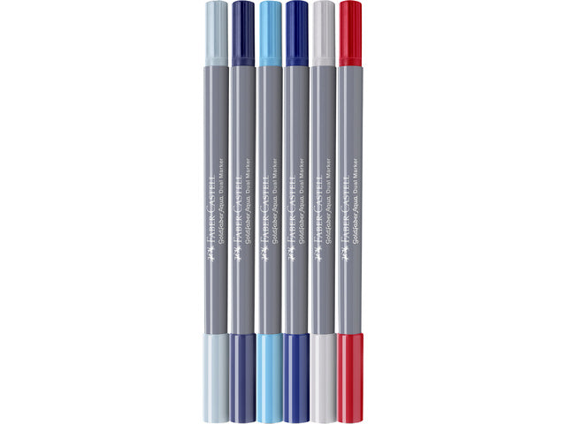 Duo aquarelmarker Faber-Castell Goldfaber etui 6 stuks Jungle kleur nrs: 121, 151, 164, 245, 247, 277