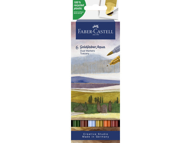 Duo aquarelmarker Faber-Castell Goldfaber etui 6 stuks Toscane