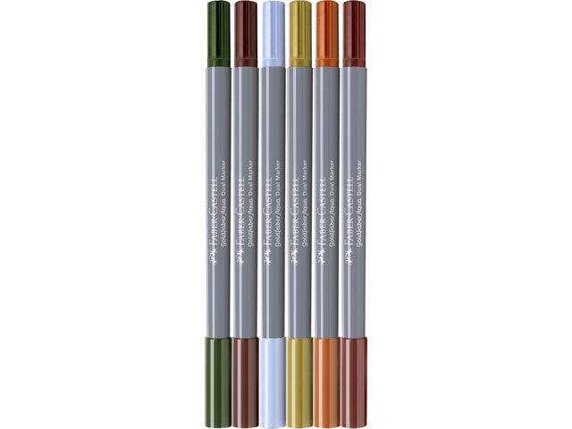 Duo aquarelmarker Faber-Castell Goldfaber etui 6 stuks Toscane