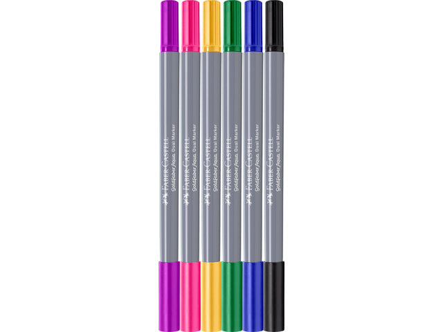 Duo aquarelmarker Faber-Castell Goldfaber etui 6 stuks Graffiti