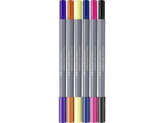 Duo aquarelmarker Faber-Castell Goldfaber etui 6 stuks Fantasie