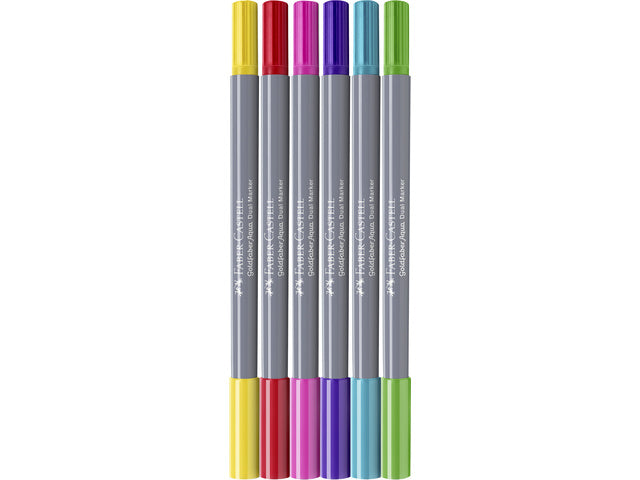 Duo aquarelmarker Faber-Castell Goldfaber etui 6 stuks Snoepwinkel