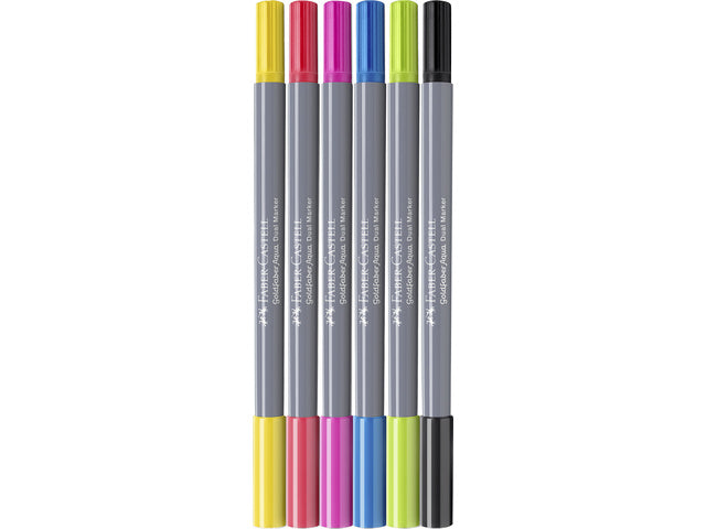 Duo aquarelmarker Faber-Castell Goldfaber etui 6 stuks