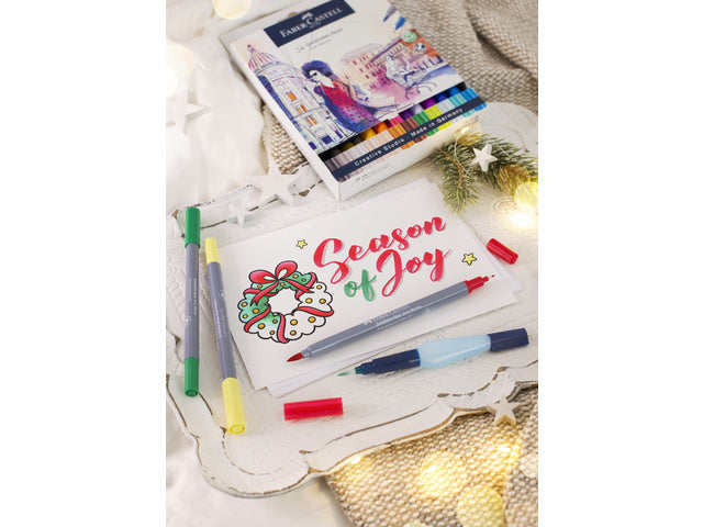 Duo aquarelmarker Faber-Castell Goldfaber etui 24 stuks