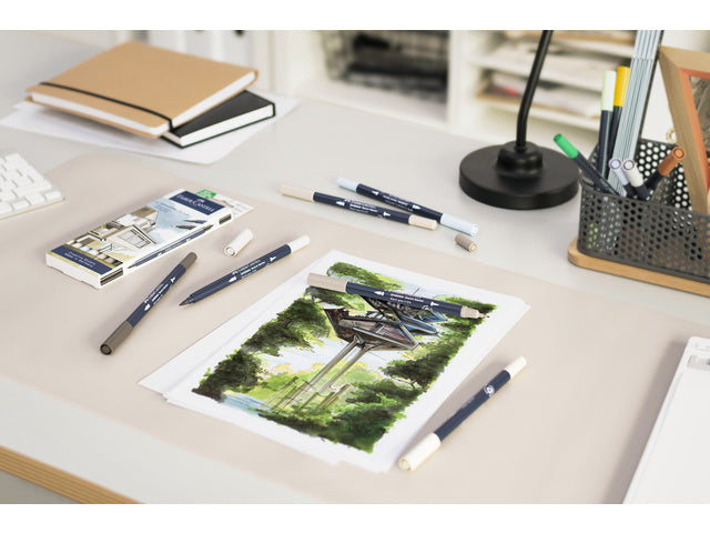 Sketchmarker Faber-Castell Goldfaber etui 6 stuks Architecture op alcoholbasis