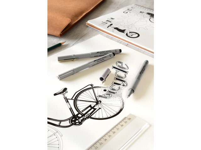 Tekenpen Faber-Castell Ecco pigment 8 st. diverse lijnbreedtes