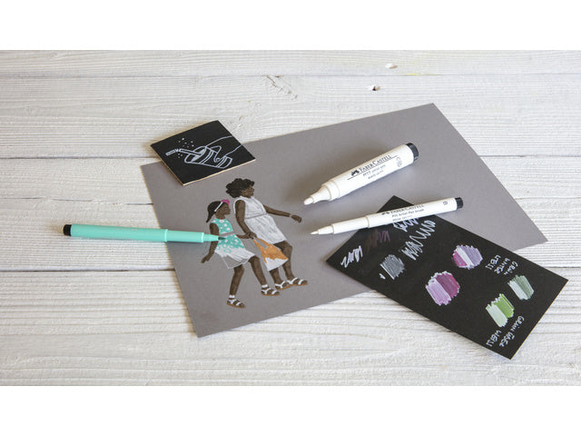 Tekenstift Faber-Castell Pitt Artist Pen 101 wit, 2,5 mm